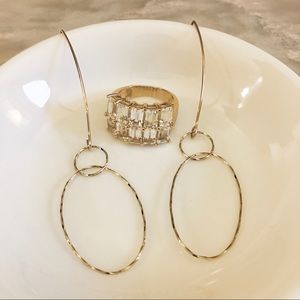 GenuineTopazRing&GoldWireEarrings